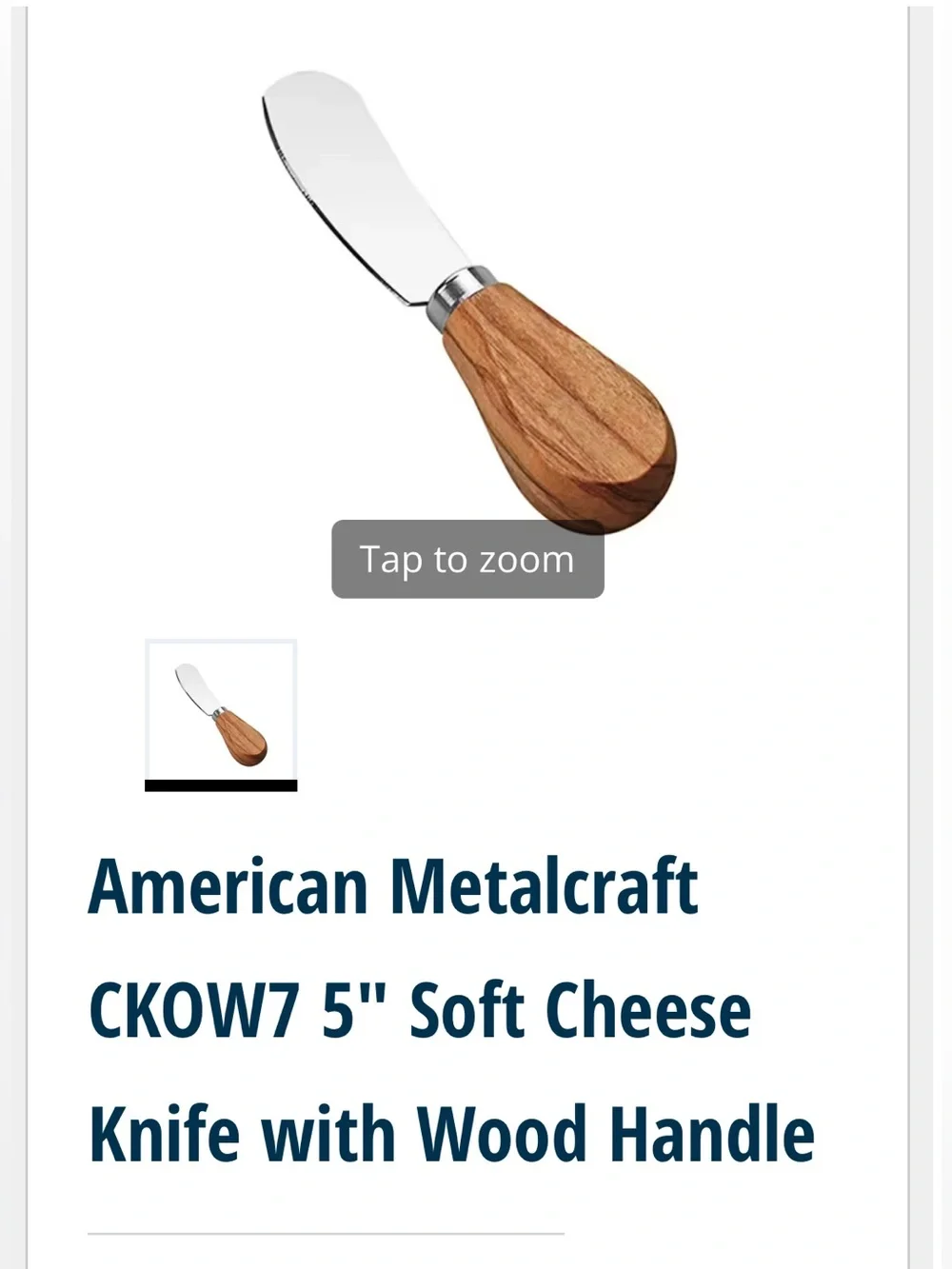 Wood Handle Cheese Spreader — Natural Brown
